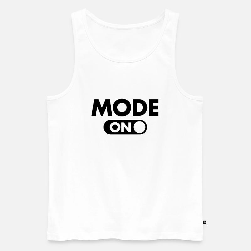 (Your Text) Mode (ON) - Männer Premium Bio Tank Top - Weiß