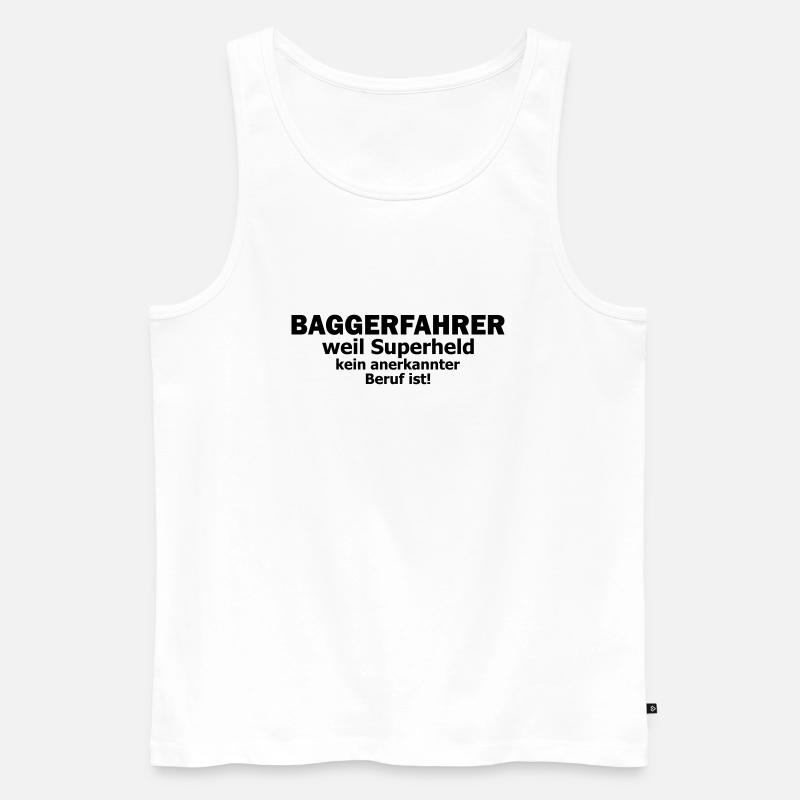 baggerfahrer - Männer Premium Bio Tank Top - Weiß