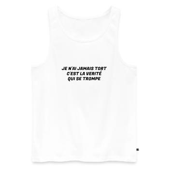 Humour - Drôle - Blague - Rire - Fun - Cool - Débardeur bio Premium Homme - blanc - Devant - AI Model Male 178 light (178cm)
