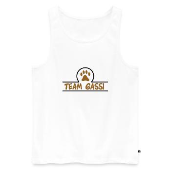team gassi 02 - Männer Premium Bio Tank Top - Weiß - Vorne - AI Model Male 178 light (178cm)