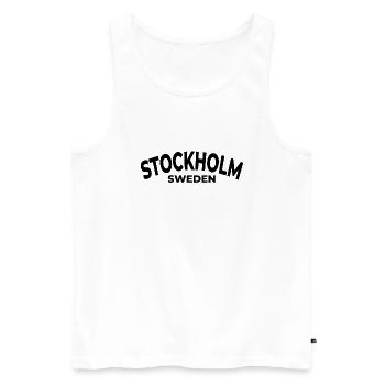 Stockholm, Suède - Débardeur bio Premium Homme - blanc - Devant - Michal (187cm)