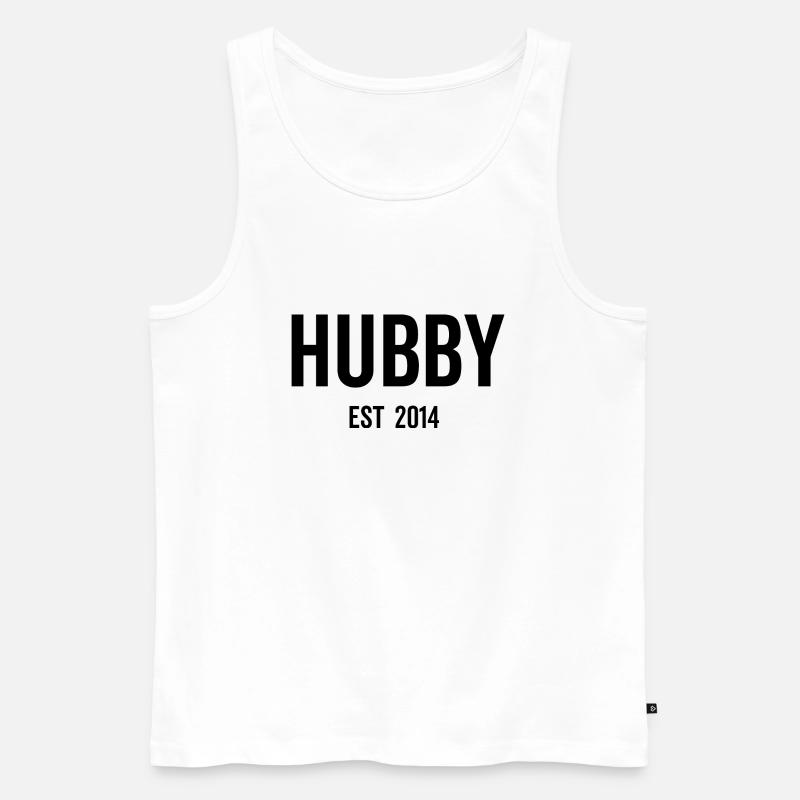 Ehemann Est 2014 - Männer Premium Bio Tank Top - Weiß