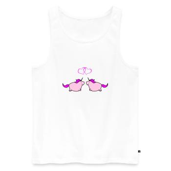 fat unicorns love - Männer Premium Bio Tank Top - Weiß - Vorne - AI Model Male 178 light (178cm)
