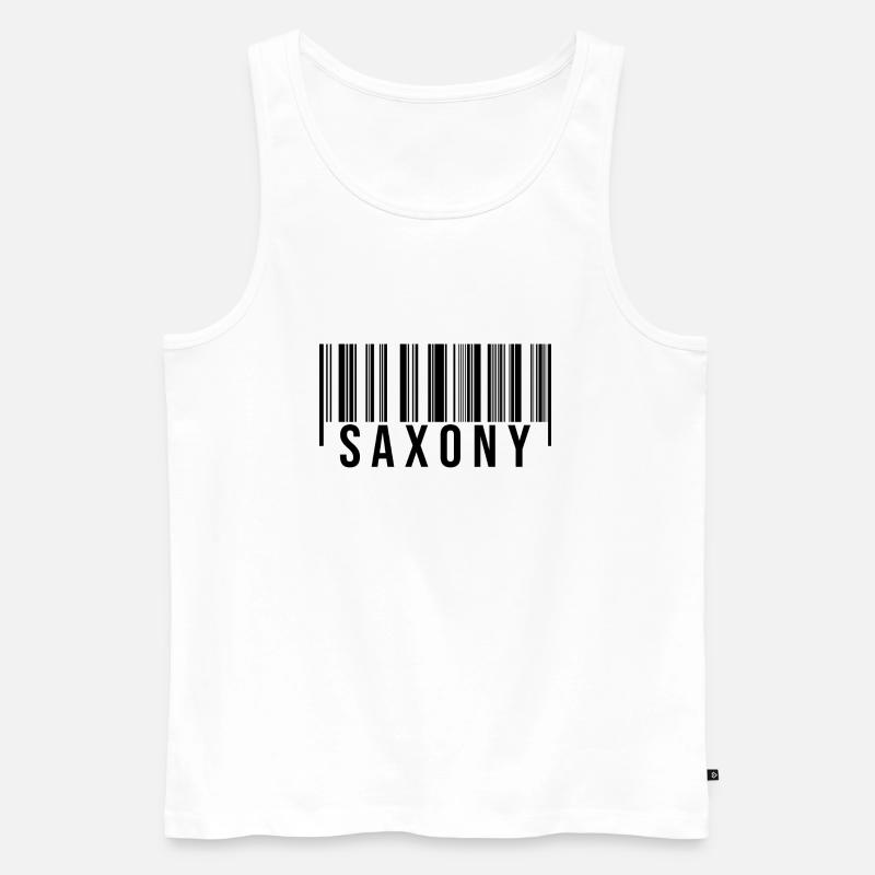 Code à barres de Saxe - Débardeur bio Premium Homme - blanc