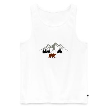 Bear Mountains Nature - Men's Premium Organic Tank Top - white - Front - Michal (187cm)