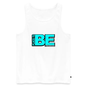 PLACE TO BE - DRINK - Men's Premium Organic Tank Top - white - Front - AI Model Male 178 light (178cm)