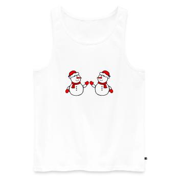 schneemann 2 - Männer Premium Bio Tank Top - Weiß - Vorne - Michal (187cm)