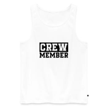 crew member - Men's Premium Organic Tank Top - white - Front - Michal (187cm)