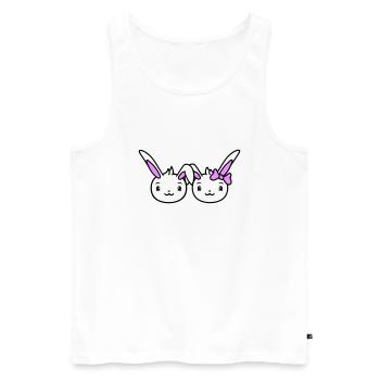 2 Bunnies Two Girlfriend Love Couple In Love Cute - Men's Premium Organic Tank Top - white - Front - Michal (187cm)