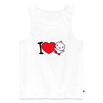 J’aime oiseau coeur symbole amour heureux mignon - Débardeur bio Premium Homme - blanc - Devant - Michal (187cm)