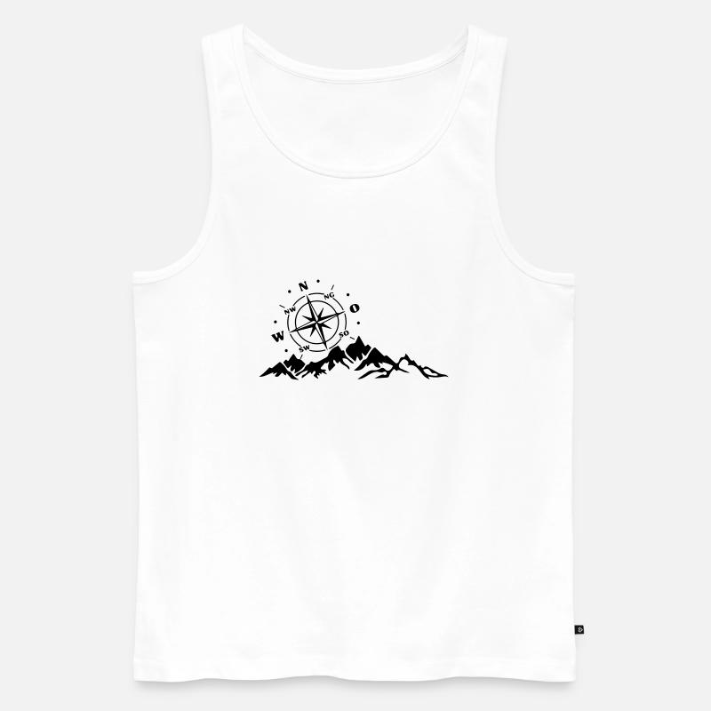 Kompass - Männer Premium Bio Tank Top - Weiß