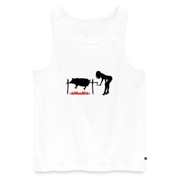 BBQ pork - Men's Premium Organic Tank Top - white - Front - AI Model Male 178 light (178cm)