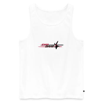 Skydive HeadDown Logo - zweifarbig - Männer Premium Bio Tank Top - Weiß - Vorne - AI Model Male 178 light (178cm)