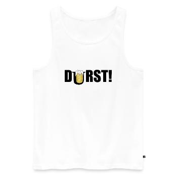 Bier-Durst zum Feiern - Männer Premium Bio Tank Top - Weiß - Vorne - AI Model Male 178 light (178cm)