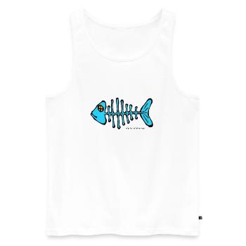 arête de poisson - Débardeur bio Premium Homme - blanc - Devant - AI Model Male 178 light (178cm)