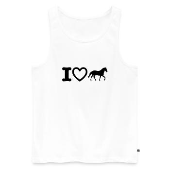i_love_horse_f2 - Men's Premium Organic Tank Top - white - Front - AI Model Male 178 light (178cm)
