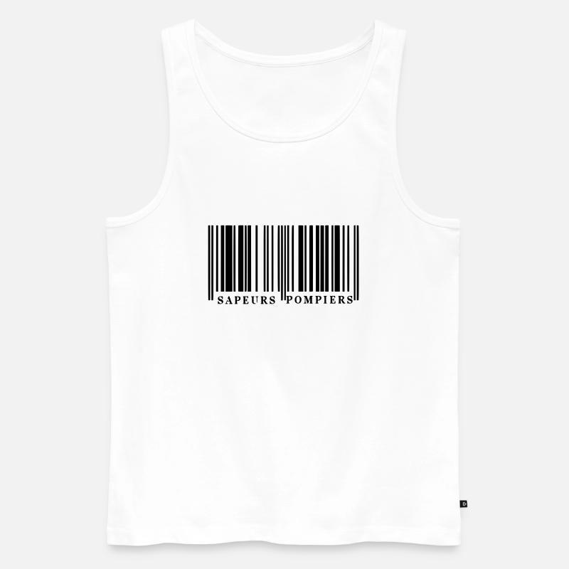 Code Barre SP1 - Débardeur bio Premium Homme - blanc