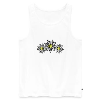 edelweiss - Männer Premium Bio Tank Top - Weiß - Vorne - AI Model Male 178 light (178cm)