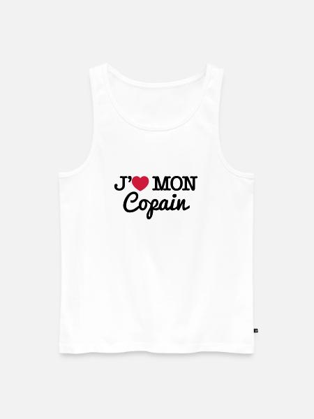 J'aime mon copain - Débardeur bio Premium Homme - blanc