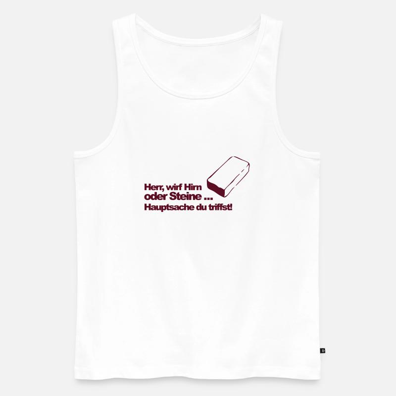 Hirn oder Steine (md) - Männer Premium Bio Tank Top - Weiß