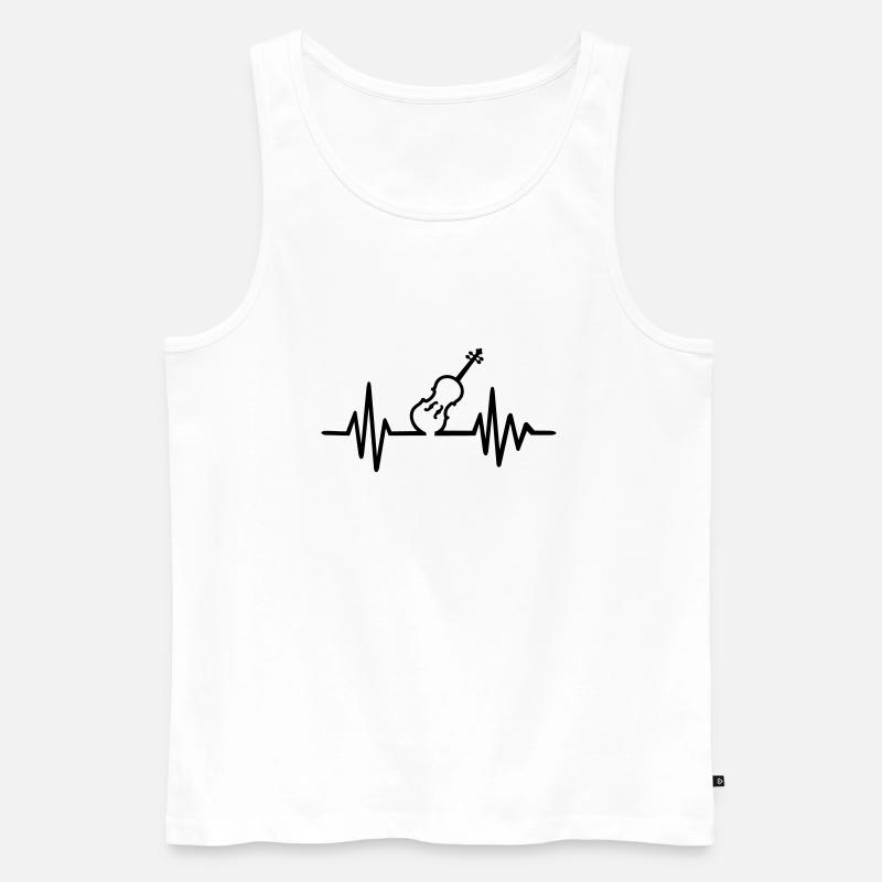 Geige - Männer Premium Bio Tank Top - Weiß