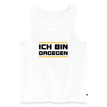 Ich bin dagegen -V2 - Männer Premium Bio Tank Top - Weiß - Vorne - AI Model Male 178 light (178cm)