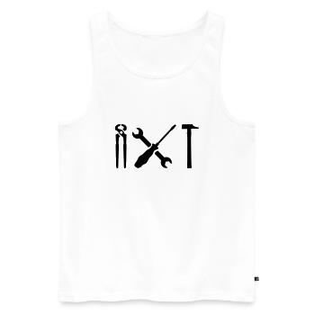 Tools - Men's Premium Organic Tank Top - white - Front - AI Model Male 178 light (178cm)