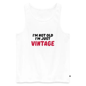 I'm not old, I'm just vintage - Débardeur bio Premium Homme - blanc - Devant - Michal (187cm)