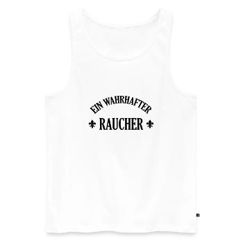 Raucher Raucherin Rauchen Tabak Zigarette Cannabis - Männer Premium Bio Tank Top - Weiß - Vorne - AI Model Male 178 light (178cm)