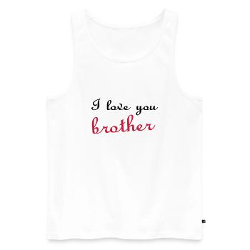 I love you brother - Débardeur bio Premium Homme - blanc - Devant - Michal (187cm)