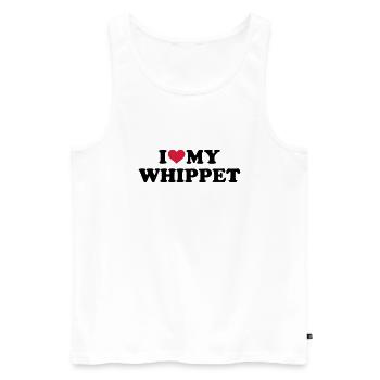 Whippet - Männer Premium Bio Tank Top - Weiß - Vorne - AI Model Male 178 light (178cm)