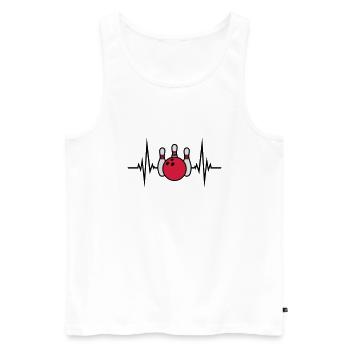 puls frequenz herzschlag 3 pins treffer bowling um - Männer Premium Bio Tank Top - Weiß - Vorne - Michal (187cm)