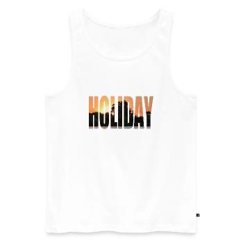 Holiday - Men's Premium Organic Tank Top - white - Front - AI Model Male 178 light (178cm)