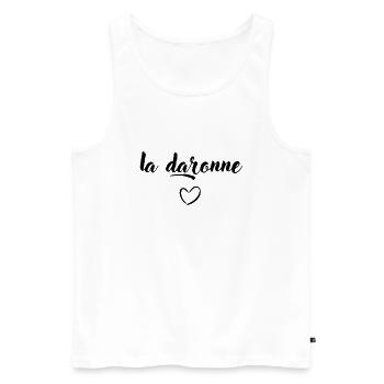 La Daronne - Débardeur bio Premium Homme - blanc - Devant - AI Model Male 178 light (178cm)