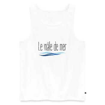 Le mâle de mer cadeau papa fête des pères - Débardeur bio Premium Homme - blanc - Devant - Michal (187cm)