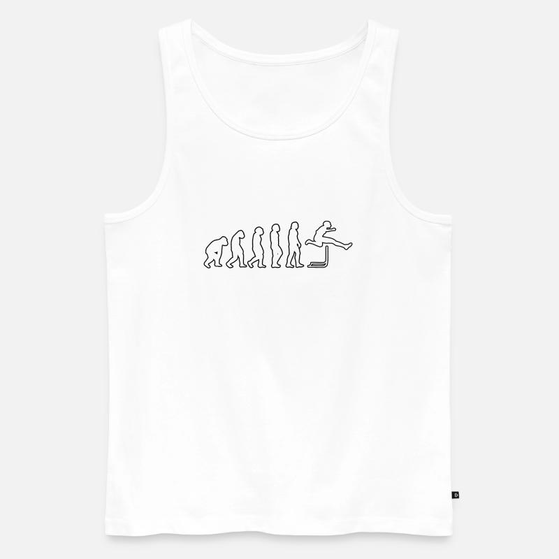 Hürdenlauf Evolution Hürdenläufer Leichtathletik - Männer Premium Bio Tank Top - Weiß