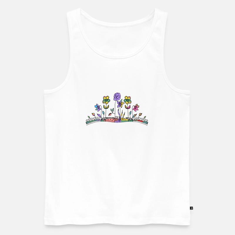 Blumen - Männer Premium Bio Tank Top - Weiß
