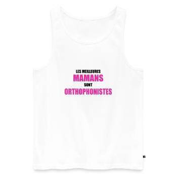les meilleures mamans sont orthophonistes - Débardeur bio Premium Homme - blanc - Devant - Michal (187cm)