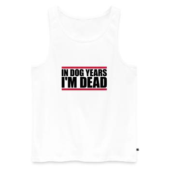 in dog years Dead - Men's Premium Organic Tank Top - white - Front - Michal (187cm)