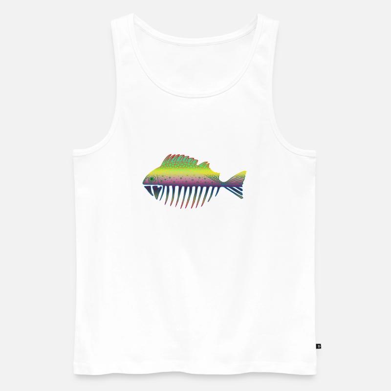 Fisch - Männer Premium Bio Tank Top - Weiß