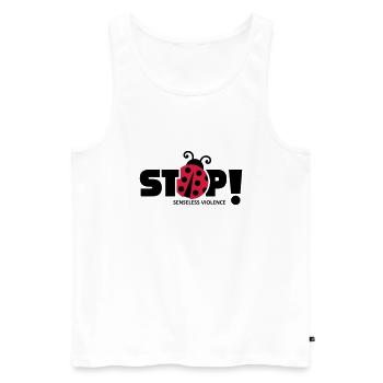 Stop senseless violence. Senseless violence, - Men's Premium Organic Tank Top - white - Front - AI Model Male 178 light (178cm)