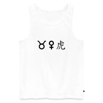 stier venus tiger - Männer Premium Bio Tank Top - Weiß - Vorne - Michal (187cm)