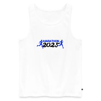 Marathon 2025 - Débardeur bio Premium Homme - blanc - Devant - Michal (187cm)
