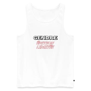 GENDRE édition limitée - Débardeur bio Premium Homme - blanc - Devant - Michal (187cm)