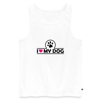 i love my dog - Männer Premium Bio Tank Top - Weiß - Vorne - Michal (187cm)
