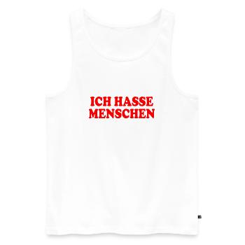 I hate people - Men's Premium Organic Tank Top - white - Front - AI Model Male 178 light (178cm)