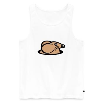 Maus Boden Loch Mauseloch Guckt Süß Lustig Comic - Männer Premium Bio Tank Top - Weiß - Vorne - AI Model Male 178 light (178cm)