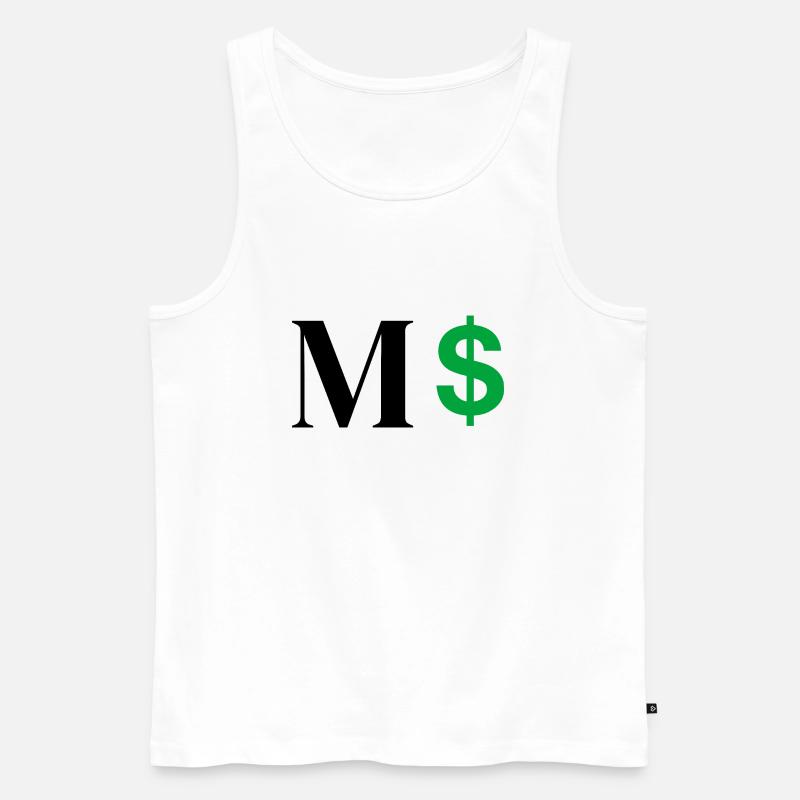 Buchstabe M Dollar - Männer Premium Bio Tank Top - Weiß