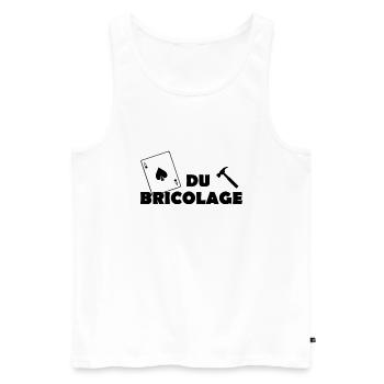 As du bricolage - Débardeur bio Premium Homme - blanc - Devant - AI Model Male 178 light (178cm)