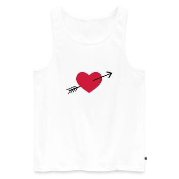 Herz mit Pfeil - Männer Premium Bio Tank Top - Weiß - Vorne - AI Model Male 178 light (178cm)